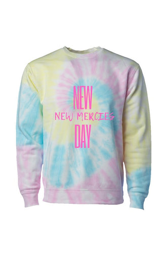 New Mercies Tie Dye Sunset Swirl Crew Neck